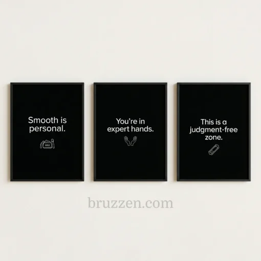 wax salon quote print black set minimalist wall art decor