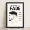 anatomy of a fade infographic framed poster fade zone diagram black linework accent color