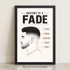anatomy of a fade infographic framed poster fade zone diagram black linework accent color