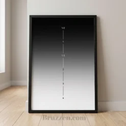fade gradient measurement framed poster black to white gradient fade guard numbers