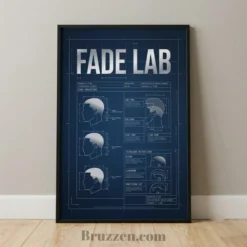 Fade Zone Blueprint Reference framed poster full schematic with fade diagrams navy silver