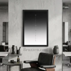fade gradient measurement poster anchoring minimalist technical barbershop gallery wall