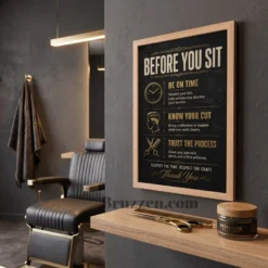 side profile of before you sit framed poster showing frame depth