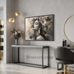 Black Gold Floral Beauty Canvas Wall Décor